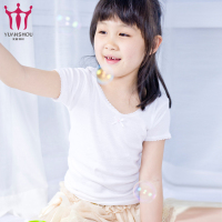 元首内衣女童短袖T恤大中小童纯棉儿童花边短袖夏季薄款T恤