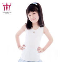 元首 女童纯棉背心夏季休闲女童女花边背心纯棉T恤打底无袖衫