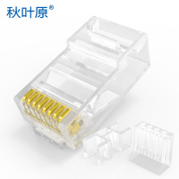 秋叶原（CHOSEAL）六类水晶头镀金 RJ45工程类 8P8C电脑网络线接头 10个 QS906Z10