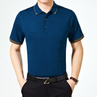 男士T恤短袖爸爸中年夏季大码父亲上衣中老年男装精品男装AWANHOO9110