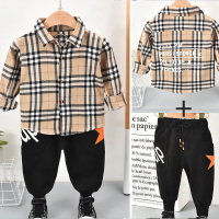 时尚两件套儿童套装 80-130CM春季新款长袖衬衫套装 小童休闲童装长袖长裤两件套 AWANHOOB215