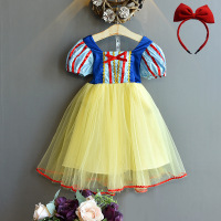 中小童梦幻公主裙纯白色网纱仙女连衣裙 AWANHOOB298