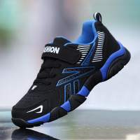 儿童运动休闲鞋春秋新款儿童双网透气男童鞋皮面中大童皮面防水运动鞋 AWANHOO B556