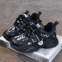 儿童鞋子男女童鞋26-37码男女童实心底运动春季学生新款网面韩版透气女童童鞋儿童靴子AWANHOO B6909