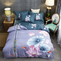 高品质加厚四件套春夏新款中国风磨毛四件套2.0米被子加厚床单被套4件套床上用品亲肤舒适 四季可用 AWANHOOA118