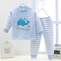 儿童套装2件套80-130CM 新款儿童保暖内衣套装夹棉加厚男女童秋冬家居服宝宝童装童装 AWANHOO B193