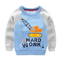 高品质儿童毛衣儿童针织衫100-150CM中大儿童童装拼色双层圆领男毛衣秋冬新款儿童装套头线衫宝AWANHOOB1976