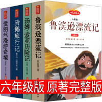 完整版鲁滨逊漂流记汤姆索亚历险记尼尔斯骑鹅旅行记爱丽丝漫游奇境记六年级正版把小学生版原著鲁滨孙企鹅鲁宾逊鲁冰逊鲁兵逊