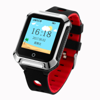 智能手表 儿童手表 蓝牙手表 1.44寸护眼大屏 72h待机 500mAh GPS北斗定位 碰碰交友 微聊对讲 SOS呼叫 绿色材质表带 轨迹回放 黑色