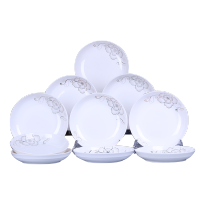 风源陶瓷菜盘饭盘汤盘家用碟盘餐盘创意盘可微波餐具(简爱 8英寸菜盘[10个])