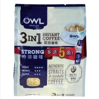 马来西亚进口冲饮品OWL猫头鹰3合1特浓速溶咖啡800g*2袋