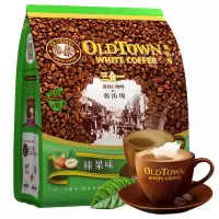 马来西亚原装进口Oldtown旧街场三合一榛果味白咖啡600g 速溶咖啡粉15条装