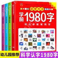 幼小衔接识字大王学前1980字幼儿学前常用字 全套4册彩图注音版3-4-5-6岁宝宝儿童幼儿园大班幼升小准备教材整合