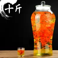 玻璃泡酒瓶带龙头5斤10斤15斤人参泡酒坛子玻璃瓶密封罐家用 10斤无龙头