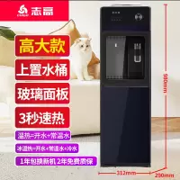 志高即热式饮水机立式速热冷热家用两用放桶装水办公室全自动茶吧 黑色 冰热