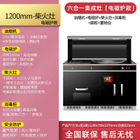 纳丽雅柴火集成灶不锈钢化玻璃节能燃气灶新农村自建房别墅家用灶台_1200mm带电磁炉一键电子打火