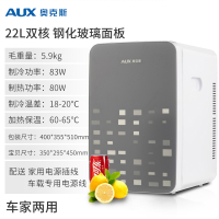 AUX奥克斯迷你车载小冰箱租房车家两用化妆品宿舍小型冷藏桌面冰箱_22L车家两用双核