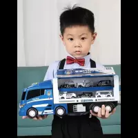 儿童玩具车模型汽车套装组合智扣大卡车消防车警车男孩宝宝惯性工程车