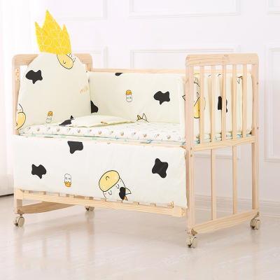 婴儿床木智扣宝宝床童床摇床推床可变书桌婴儿摇篮床可侧翻