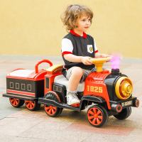 智扣小火车可坐人遥控儿童电动车男女小孩玩具四轮汽车双座宝宝电瓶车