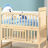 智扣婴儿床木漆婴儿床宝宝床童床新生儿拼接大床婴儿摇篮床