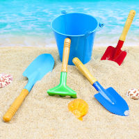 沙滩玩具儿童铲子和桶套装加厚铁桶小铲子海边户外园艺挖沙子工具