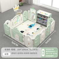 智扣儿童游戏围栏防护栏婴儿室内家用折叠地上爬行垫宝宝安栅栏乐园_164x164标准款B绿色