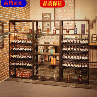 复古欧式铁艺酒架酒吧落地酒柜葡萄酒红酒收纳展示架置物架酒杯架