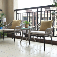 户外藤桌椅休闲阳台室外藤桌椅三五件套藤编露台小茶几庭院藤椅子