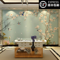 5D现代新中式古典壁纸壁画无纺布墙纸8D客厅电视背景墙中式墙布3d