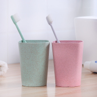 小麦秸秆刷牙杯漱口杯喝水杯子家用情侣牙刷杯洗漱杯牙缸简约牙杯