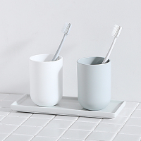 简约素侣漱口杯 日式软毛牙刷杯子套装 家居旅行塑料杯子