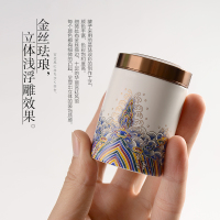 景德镇陶瓷茶叶罐锡盖迷你茶盒锡盖密封罐便携随手罐出差小罐花茶