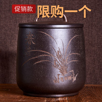 宜兴紫砂茶叶罐特大码号手工密封醒茶器米桶缸七子饼普洱存储陶瓷