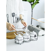 味罐创意陶瓷欧式料盒瓶味罐家用盐罐三件套装厨房用品用具