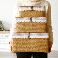 收纳篮藤编编收纳筐收纳箱收纳盒手工海带盖编织筐储物筐