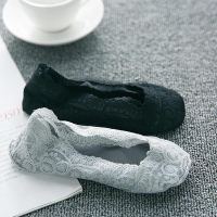 蕾丝浅口隐形袜女士蕾丝硅胶脚底防滑船袜女薄防脱 船袜