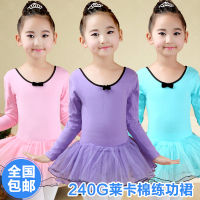 儿童舞蹈服装芭蕾舞裙女童舞蹈裙民族舞裙演出服秋季长袖练功服