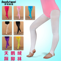 夏季薄款儿童连裤袜糖果色舞蹈踩脚袜子打底裤宝宝白色丝袜舞蹈袜