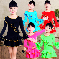 幼儿童舞蹈服装女童长袖练功服少儿拉丁舞裙跳舞衣演出服春秋新款