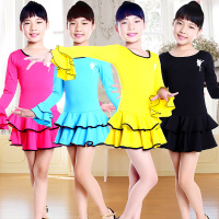 春秋季拉丁舞服装 女童舞蹈服 儿童练功服演出服少儿新款舞蹈裙