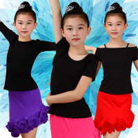 2018新款少儿儿童女童拉丁舞舞蹈服比赛服练习服装练功服舞蹈上衣