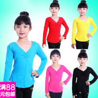 秋冬儿童拉丁舞蹈服装长袖女童演出拉丁舞上衣幼儿比赛考级练功服