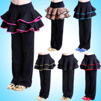 少儿女童拉丁舞裙裤女孩舞蹈裤长裤幼儿演出跳舞健身比赛练功舞裤