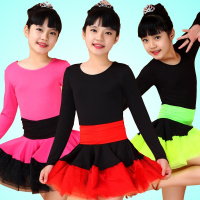 儿童舞蹈服装拉丁舞裙少儿女孩拉丁舞演出比赛考级练功规定裙服纱