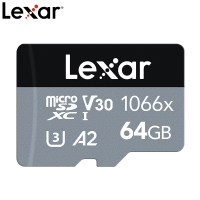 雷克沙(Lexar)TF卡64G U3高速1066x 手机内存卡 行车记录仪监控 无人机GOPRO/switch存储卡