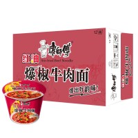 桶装康师傅 保证正品 红油爆椒牛肉面107g*箱12桶 方便面泡面 红油爆椒12桶