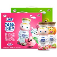 8月产伊利奶qq星揉揉小肚子草莓猕猴桃/水蜜桃桑葚味180ml*16