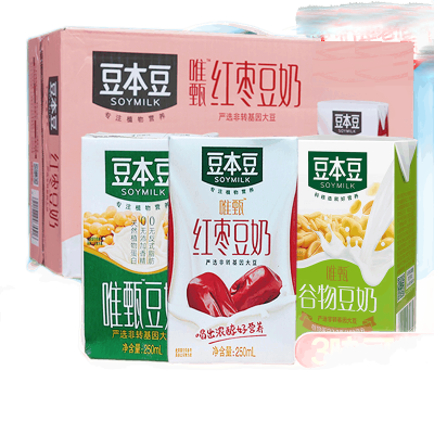 豆本豆唯甄豆奶250ml*24盒整箱装植物蛋白饮品红枣味营养早餐 红枣味[250ml*24盒]整箱