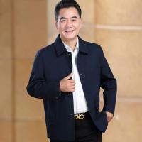 梵克公牛爸爸外套春季中年男装翻领薄款夹克40中老年人爷爷春装50岁上衣服